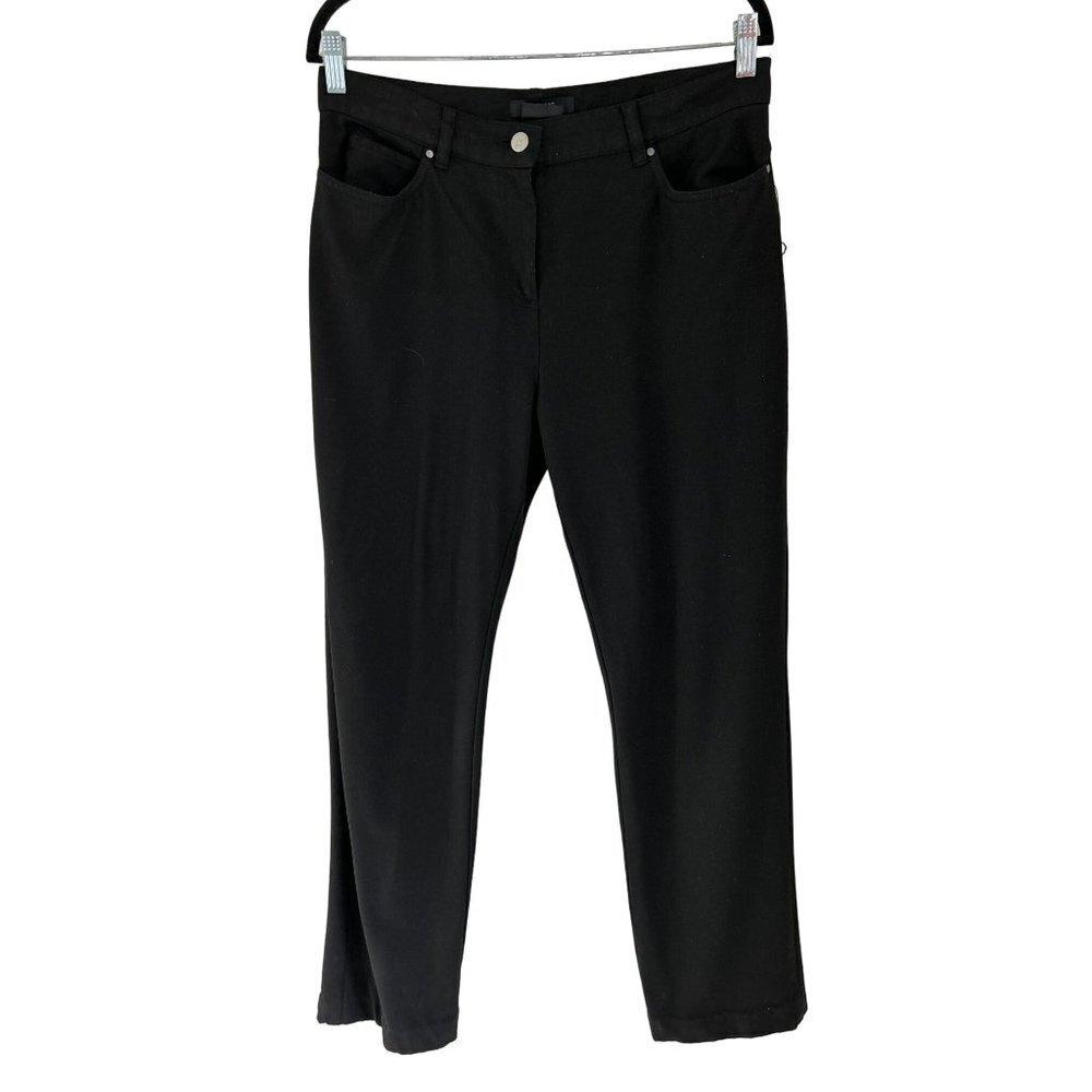 WEEKEND MaxMara FIT W13 Black Pants Strait Cut Trousers Size Med